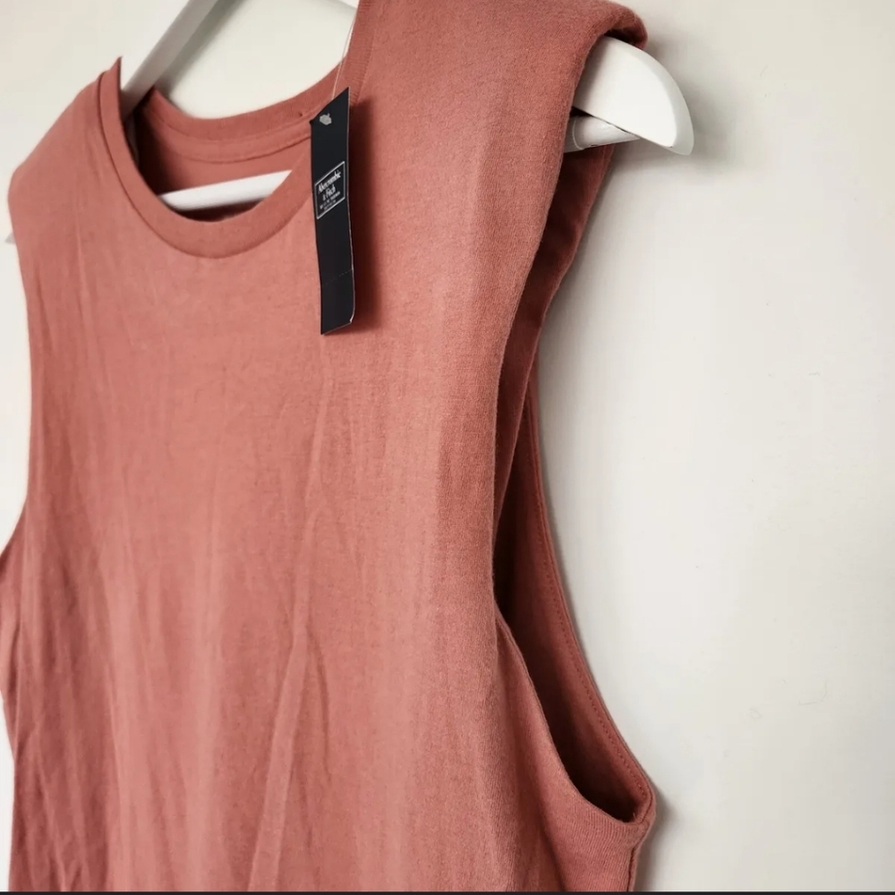 Coral Peach Padded Muscle Tee
